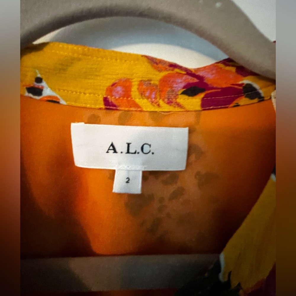 A.L.C. Jen Dress in Yellow Pattern Size 2 - Picture 8 of 10